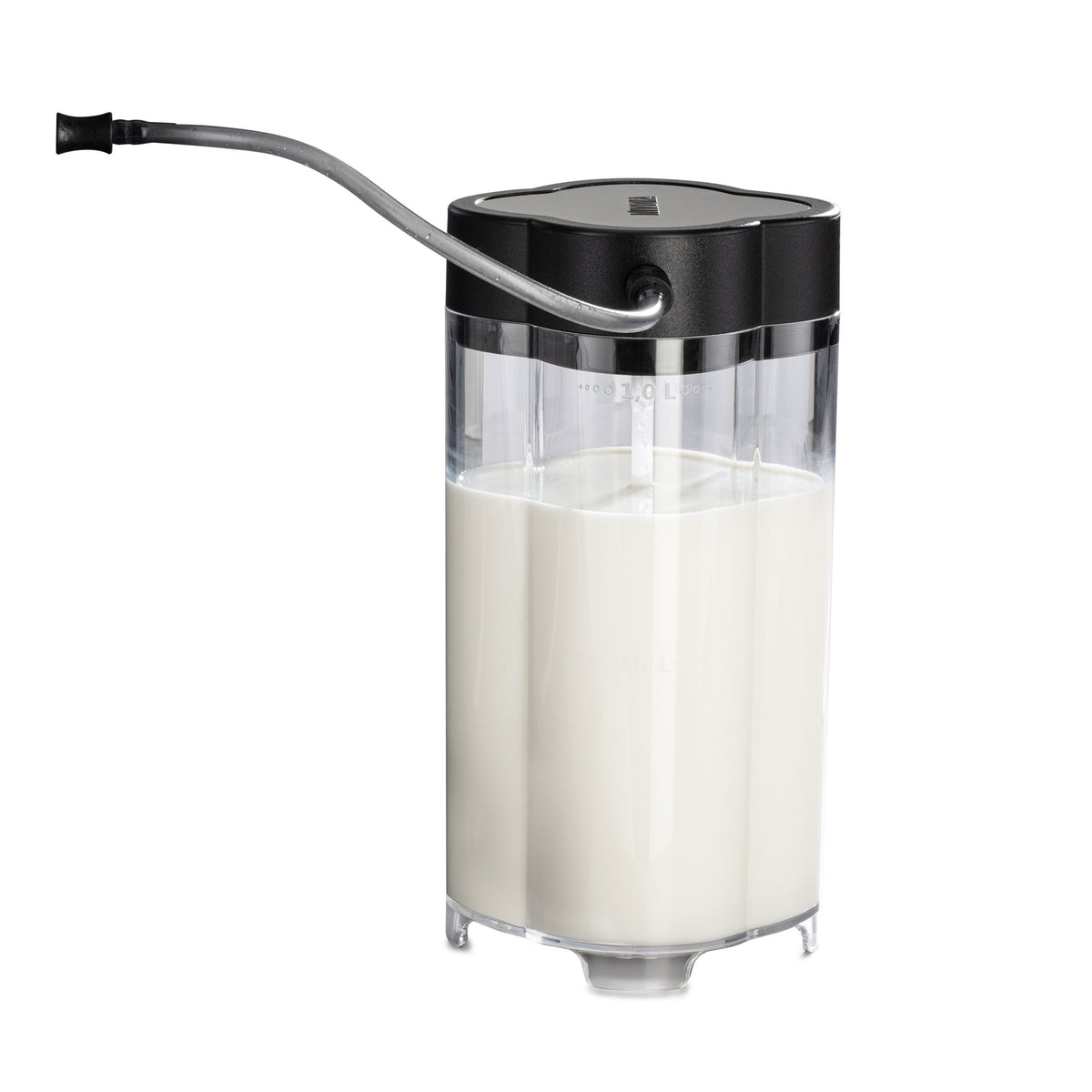 Nivona melkcontainer NIMC 1000 – gevuld met melk, met slang